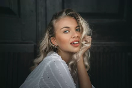 blue eyes smile blonde woman model HD Desktop Wallpaper | Background Image