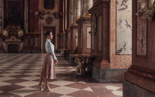 model skirt Ksenia Kufeld woman mood HD Desktop Wallpaper | Background Image