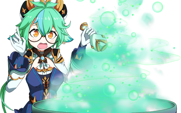Video Game Genshin Impact Sucrose Green Hair Yellow Eyes Short Hair HD Wallpaper | Background Image