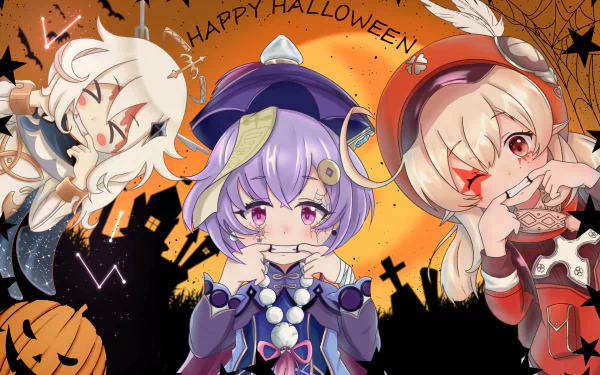 Klee (Genshin Impact) Qiqi (Genshin Impact) Paikuhan (Dragon Ball) video game Genshin Impact HD Desktop Wallpaper | Background Image