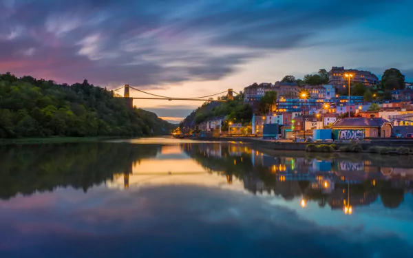 Bristol building England river reflection bridge man made Clifton Suspension Bridge HD Desktop Wallpaper | Background Image