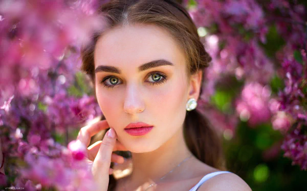 Yulia Demidenko makeup portrait face woman model HD Desktop Wallpaper | Background Image