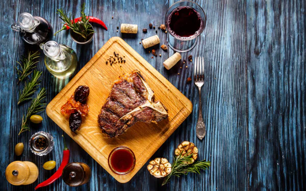 wine spices food meat HD Desktop Wallpaper | Background Image
