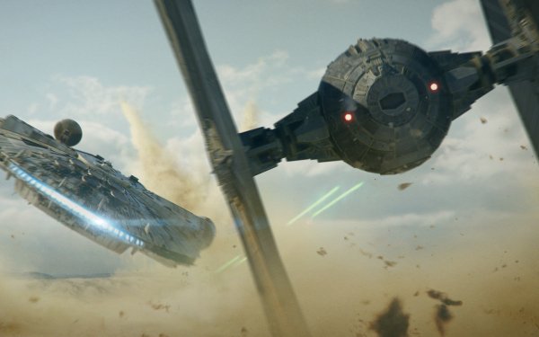 Sci Fi Star Wars TIE Fighter Millennium Falcon HD Wallpaper | Background Image