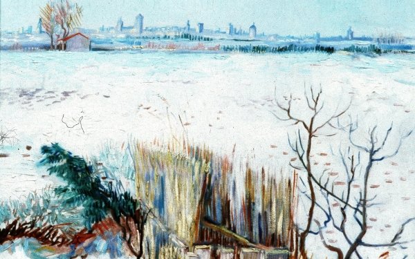 Artistic Vincent Van Gogh Winter Landscape Painting HD Wallpaper | Background Image