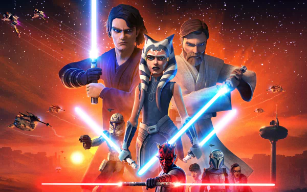 lightsaber Darth Maul Ahsoka Tano Obi-Wan Kenobi Anakin Skywalker Star Wars TV Show Star Wars: The Clone Wars (2008) HD Desktop Wallpaper | Background Image