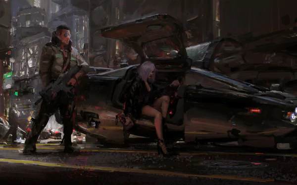 futuristic city Sci Fi cyberpunk HD Desktop Wallpaper | Background Image
