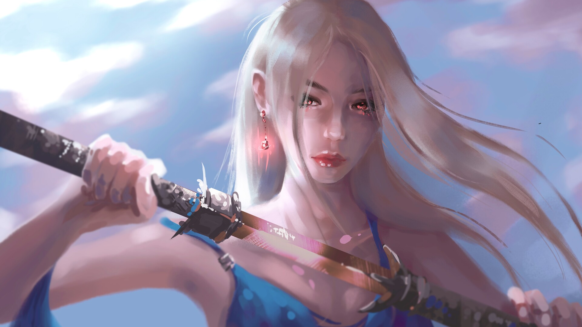 Download Blonde Fantasy Woman Warrior HD Wallpaper by Meghan Quwo