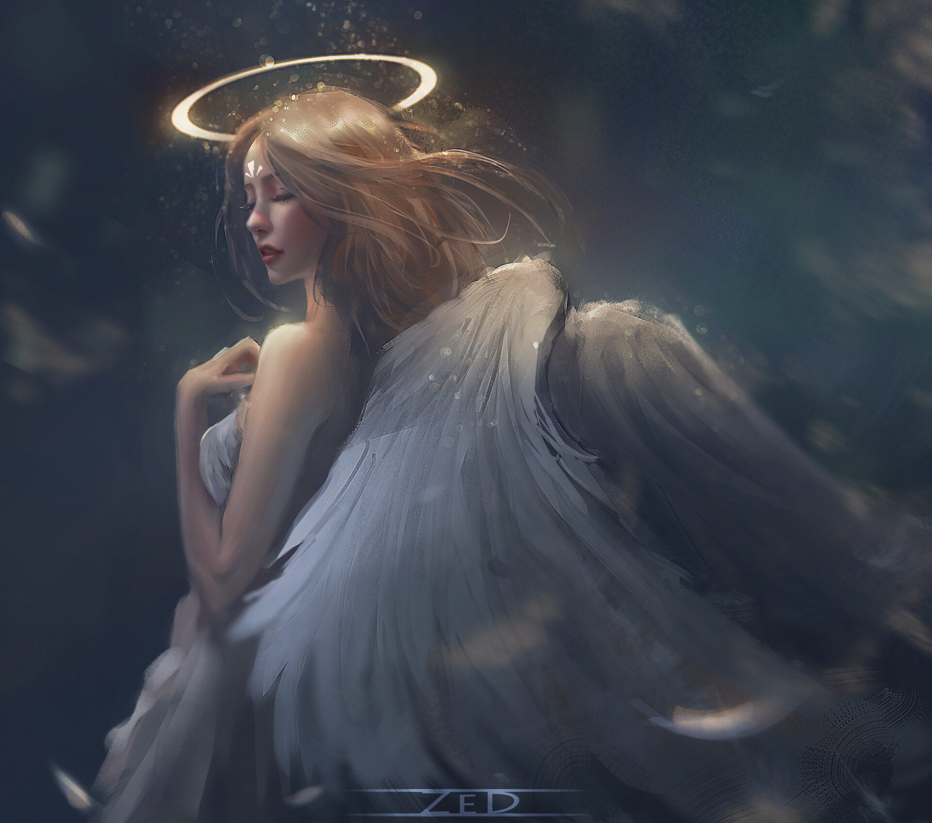 Blonde Angel Wings Anime HD Wallpaper by _Z eD_
