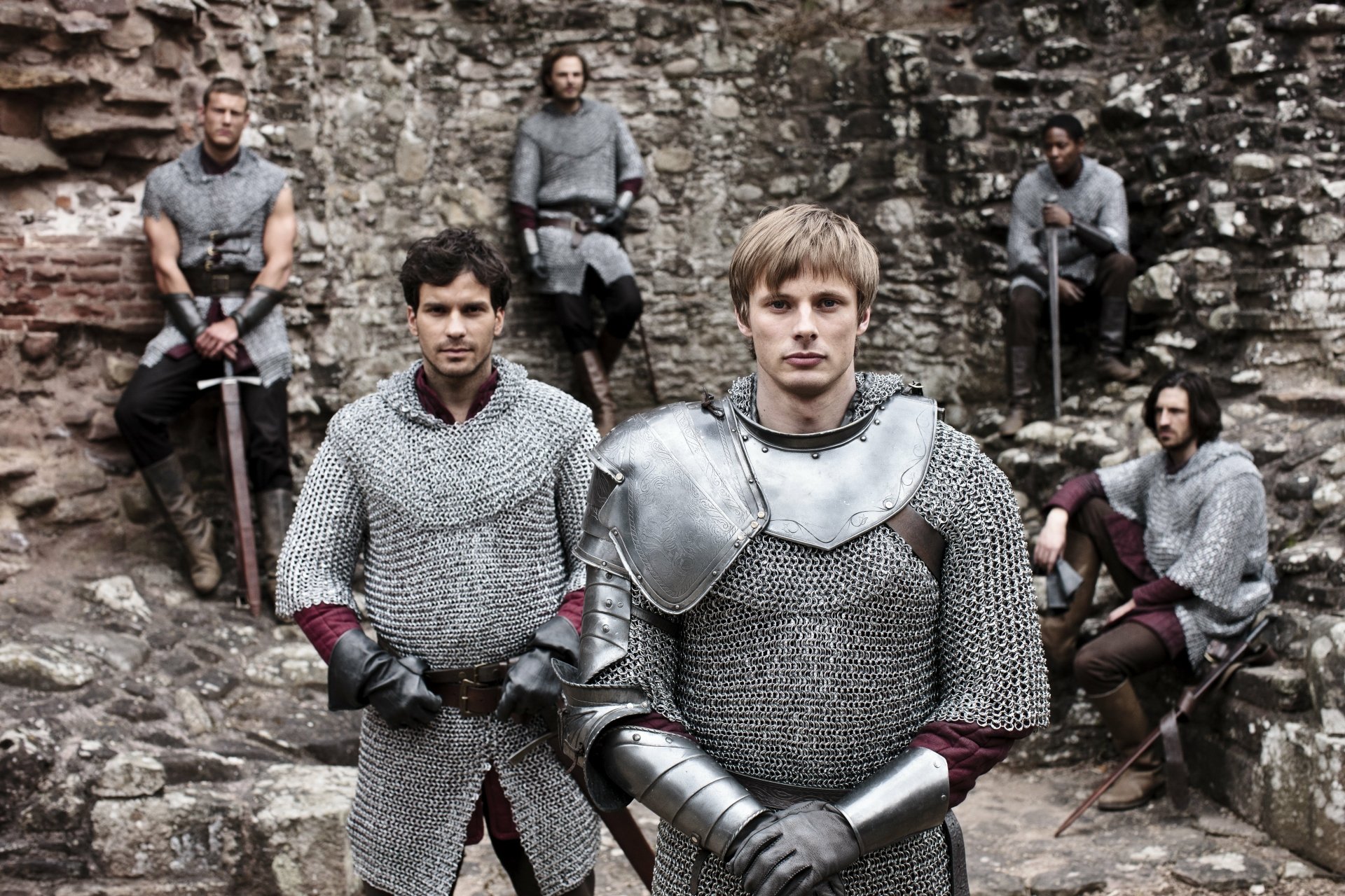 Download Eoin Macken Gwaine (Merlin) Adetomiwa Edun Elyan (Merlin) Rupert Young Leon (Merlin) Tom Hopper Percival (Merlin) Santiago Cabrera Lancelot (Merlin) Bradley James Arthur (Merlin) TV Show Merlin (2008) 4k Ultra HD Wallpaper