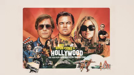 Margot Robbie Leonardo Dicaprio Brad Pitt movie Once Upon A Time In Hollywood HD Desktop Wallpaper | Background Image