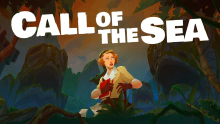 HD desktop wallpaper of Call of the Sea featuring the game's protagonist amidst tropical island scenery.