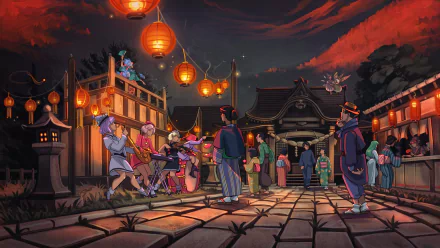 Mystia Lorelei Daiyousei (Touhou) Cirno (Touhou) Hata no Kokoro Raiko Horikawa Lunasa Prismriver Lyrica Prismriver Merlin Prismriver Anime Touhou HD Desktop Wallpaper | Background Image