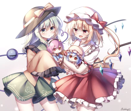 Remilia Scarlet Flandre Scarlet Koishi Komeiji Satori Komeiji Anime Touhou HD Desktop Wallpaper | Background Image