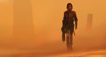 woman warrior futuristic gun cyborg Sci Fi HD Desktop Wallpaper | Background Image