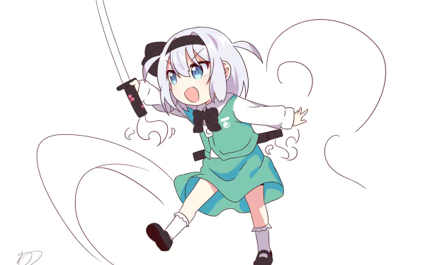 Myon (Touhou) Youmu Konpaku Anime Touhou HD Desktop Wallpaper | Background Image