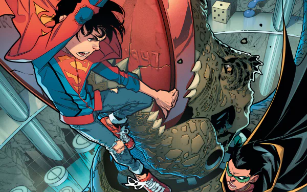 DC Comics Robin (DC Comics) Jon Kent Superboy Damian Wayne Comic Super-Sons HD Desktop Wallpaper | Background Image