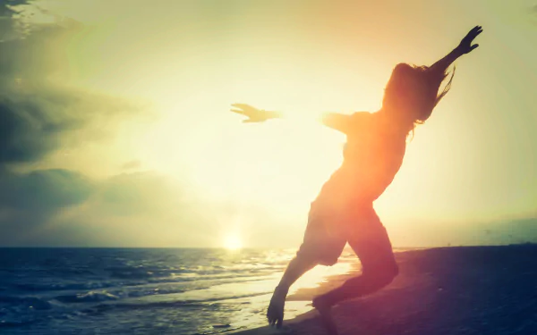 barefoot beach sky sunlight water man mood HD Desktop Wallpaper | Background Image