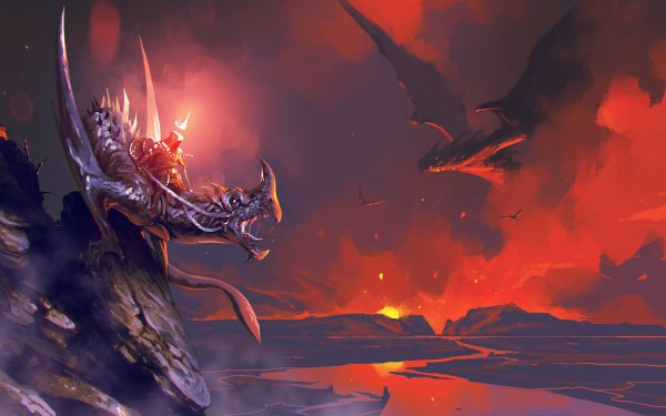 Fantasy Dragon Warrior Wallpaper