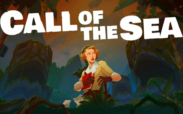 HD desktop wallpaper of Call of the Sea featuring the game's protagonist amidst tropical island scenery.