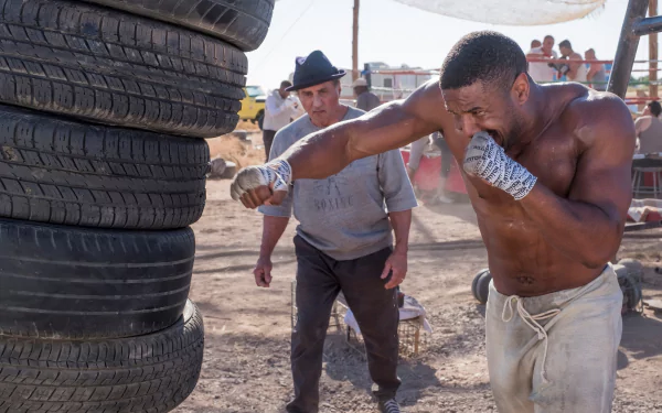 Adonis Creed Rocky Balboa Michael B. Jordan Sylvester Stallone boxing movie Creed II HD Desktop Wallpaper | Background Image