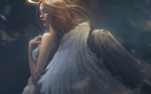 Anime Angel Wings Blonde HD Wallpaper | Background Image