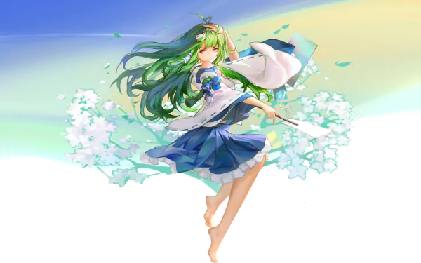 Sanae Kochiya Anime Touhou HD Desktop Wallpaper | Background Image