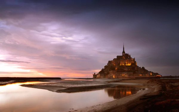 monastery France religious Mont Saint- Michel HD Desktop Wallpaper | Background Image