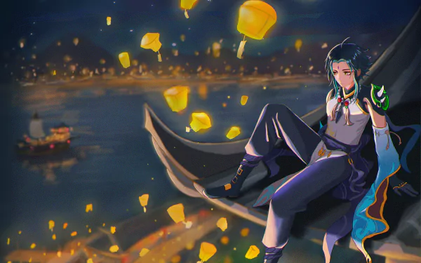 Lantern Rite (Genshin Impact) Xiao (Genshin Impact) video game Genshin Impact HD Desktop Wallpaper | Background Image