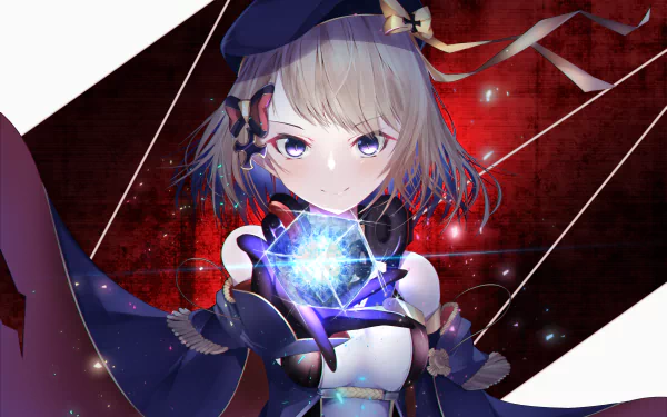 hat blonde short hair purple eyes headphones Z23 (Azur Lane) Anime Azur Lane HD Desktop Wallpaper | Background Image