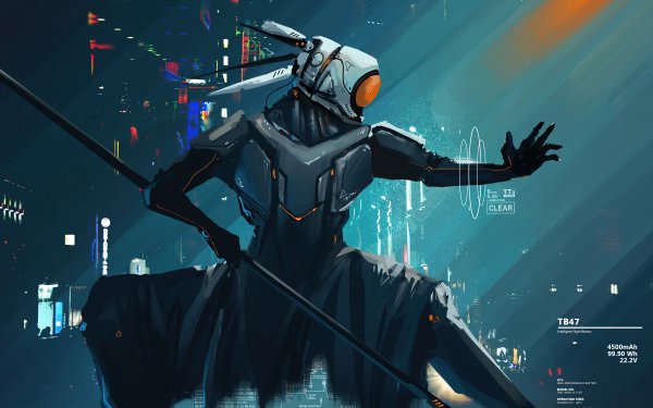 Sci Fi Robot Cyberpunk Warrior HD Wallpaper | Background Image