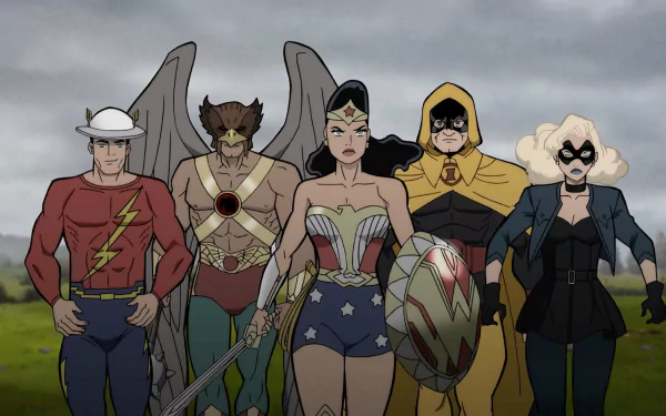 Diana Prince Justice Society of America Dinah Drake Carter Hall Jay Garrick Flash Hourman (DC Comics) Black Canary Hawkman (DC Comics) Wonder Woman movie Justice Society: World War II HD Desktop Wallpaper | Background Image