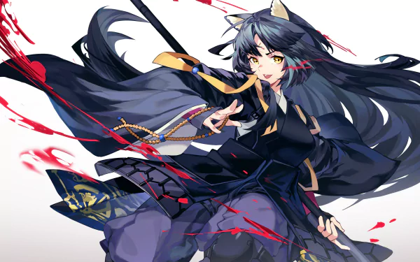 yellow eyes long hair animal ears Saga (Arknights) video game Arknights HD Desktop Wallpaper | Background Image