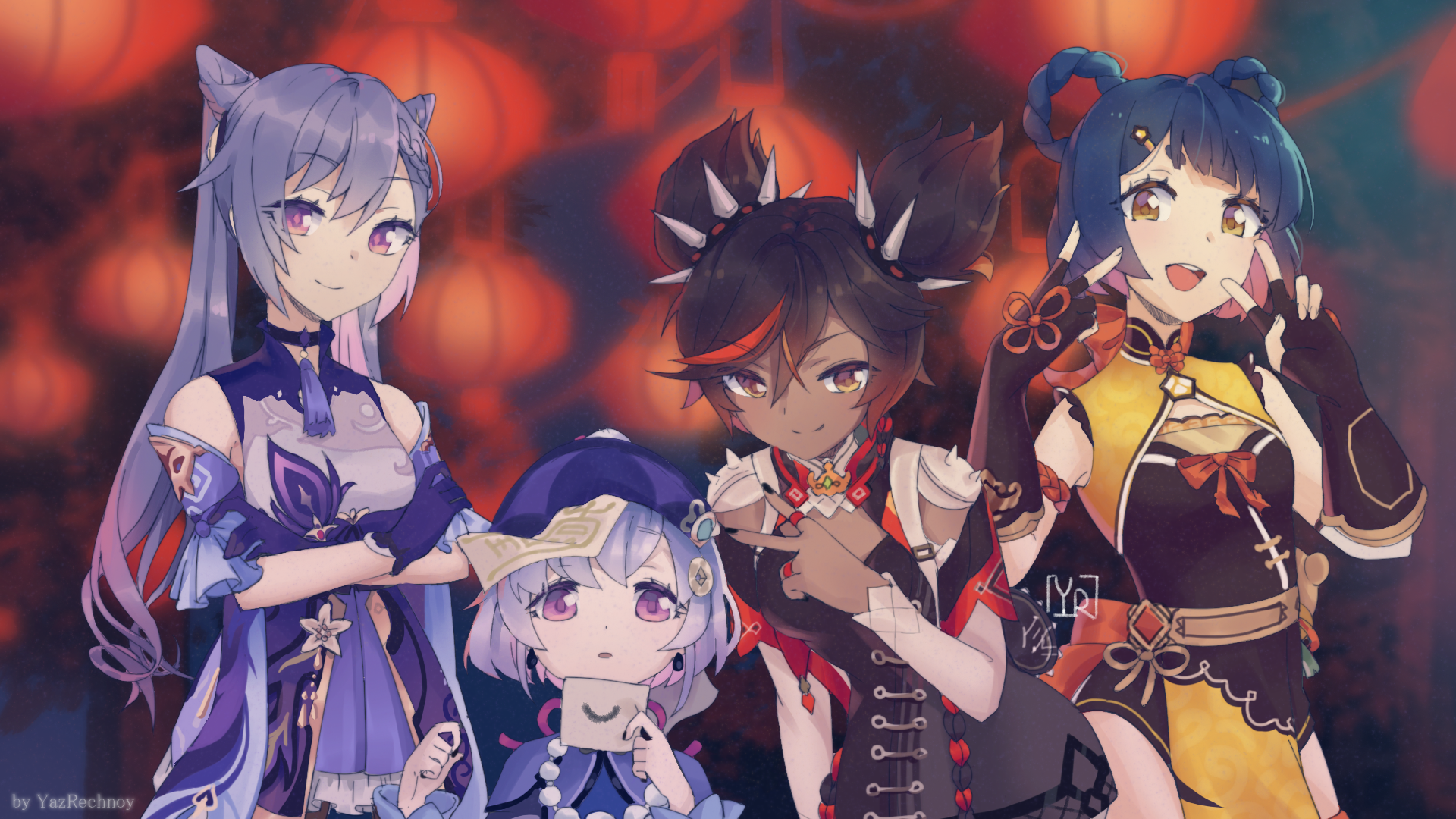 Download Qiqi (Genshin Impact) Xinyan (Genshin Impact) Keqing (Genshin Impact) Ganyu (Genshin Impact) Video Game Genshin Impact HD Wallpaper