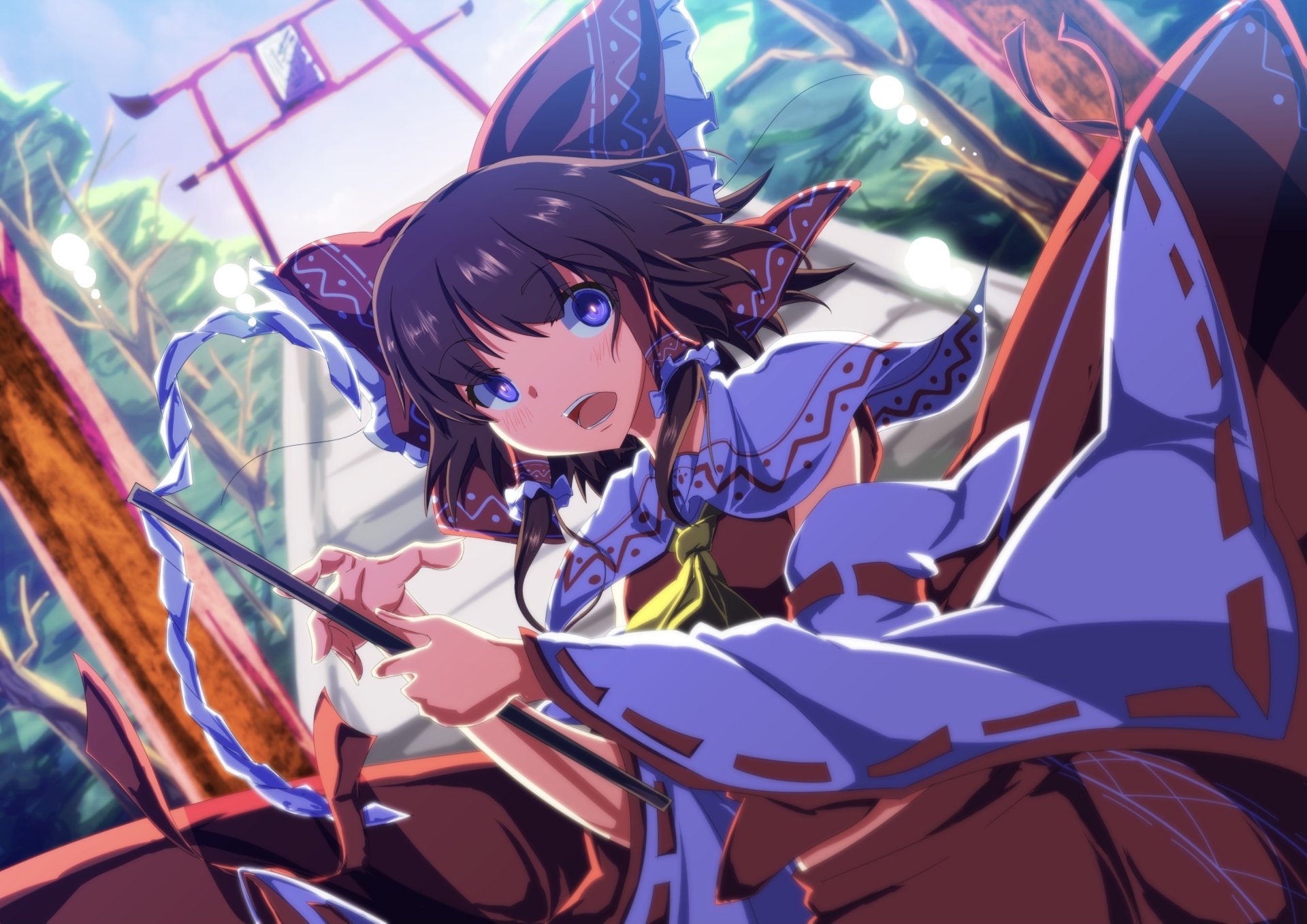 Download Reimu Hakurei Anime Touhou HD Wallpaper