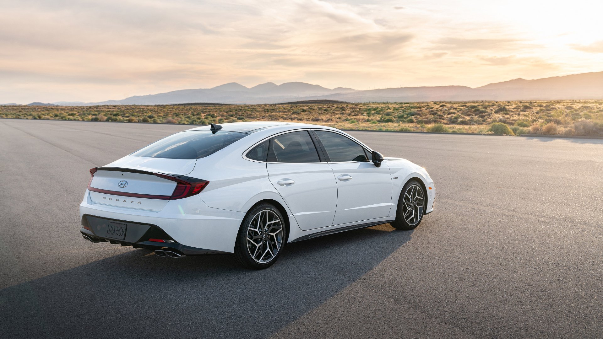 Download White Car Car Hyundai Hyundai Sonata Vehicle Hyundai Sonata N Line 4k Ultra HD Wallpaper