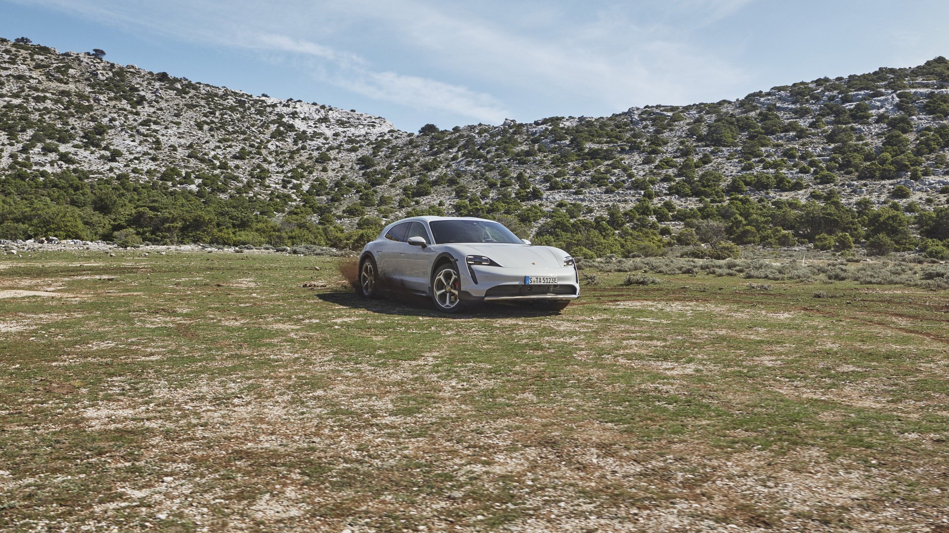 Download White Car Car Porsche Porsche Taycan Vehicle Porsche Taycan 4S 4k Ultra HD Wallpaper