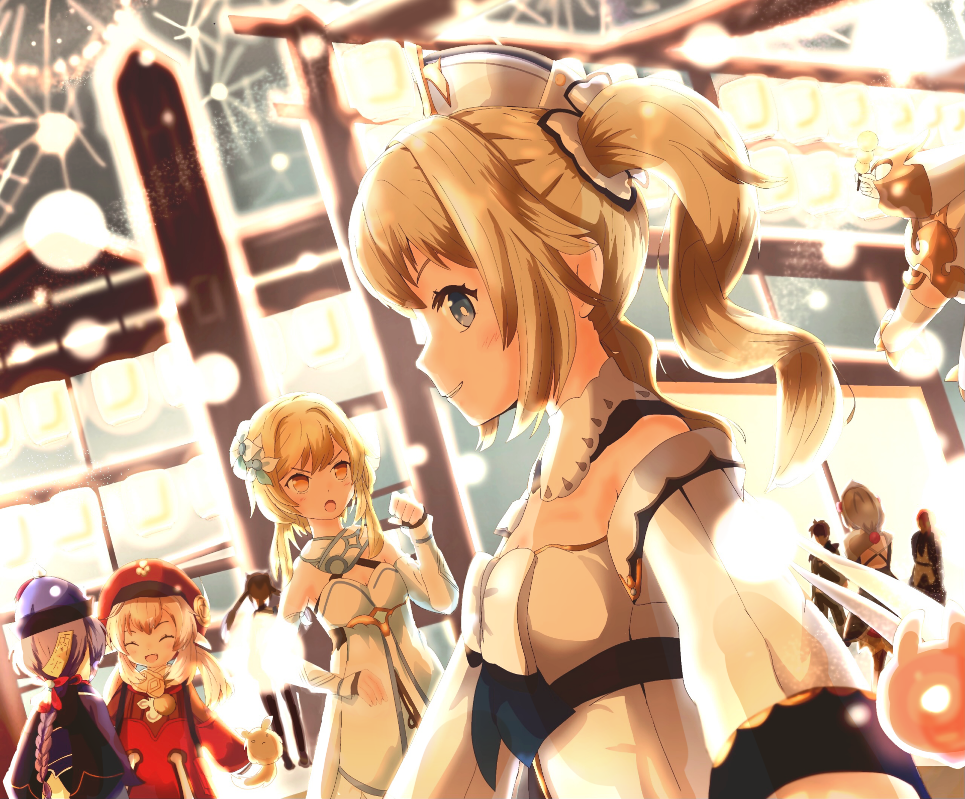 Download Qiqi (Genshin Impact) Klee (Genshin Impact) Lumine (Genshin Impact) Barbara (Genshin Impact) Video Game Genshin Impact HD Wallpaper by こもれび。