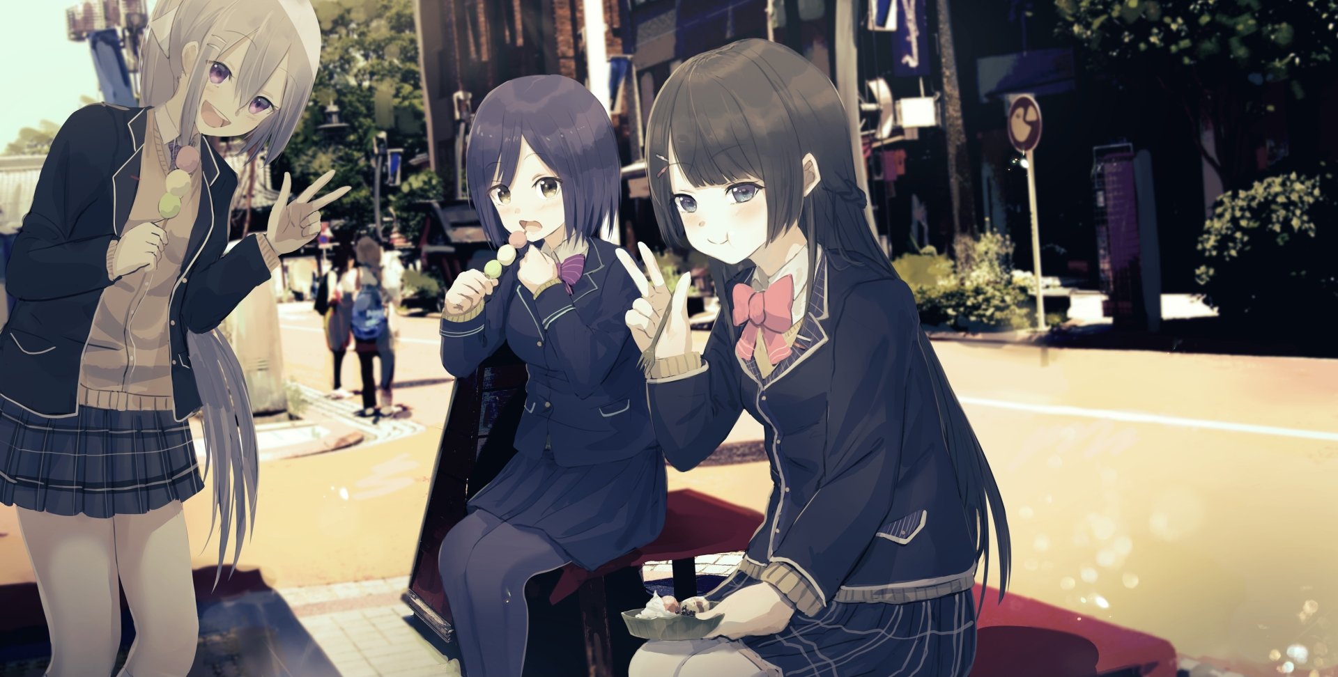 Download Rin Shizuka Tsukino Mito Kaede Higuchi Nijisanji Anime Virtual Youtuber 4k Ultra HD Wallpaper