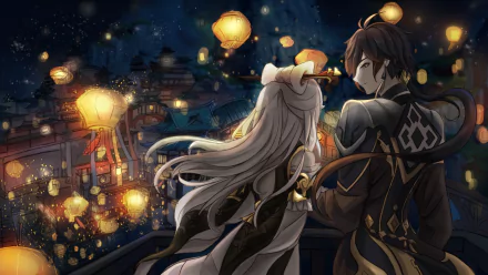 Zhongli (Genshin Impact) Ningguang (Genshin Impact) video game Genshin Impact HD Desktop Wallpaper | Background Image