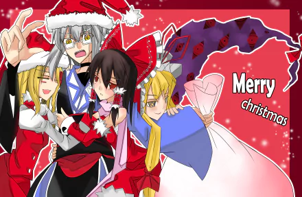 Yukari Yakumo Marisa Kirisame Reimu Hakurei Rinnosuke Morichika Anime Touhou HD Desktop Wallpaper | Background Image