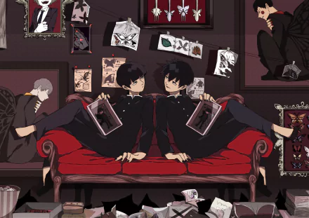 Ekubo (Mob Psycho 100) Arataka Reigen Ritsu Kageyama Shigeo Kageyama Anime Mob Psycho 100 HD Desktop Wallpaper | Background Image