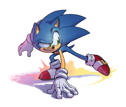 HD PC desktop wallpaper featuring Sonic the Hedgehog in a dynamic pose with vivid green eyes, showcasing the iconic video game character.