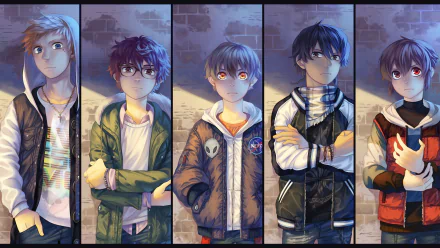 two-toned hair Cody Lozano Blasco glasses face jacket hoodie Felix López Dorado Tobias Ruiz Castro David García Martínez Eric Bermúdez Parejo Comic Lalin's Curse HD Desktop Wallpaper | Background Image