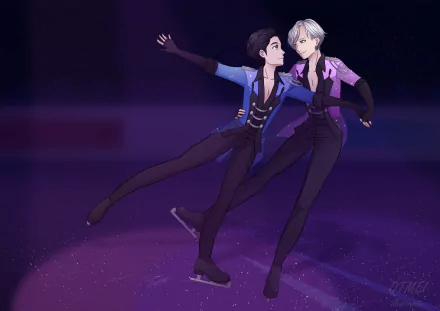 Victor Nikiforov Yuuri Katsuki Anime Yuri!!! on ICE HD Desktop Wallpaper | Background Image