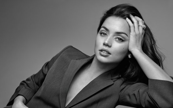 Celebrity Ana de Armas Black & White Actress Cuban HD Wallpaper | Background Image