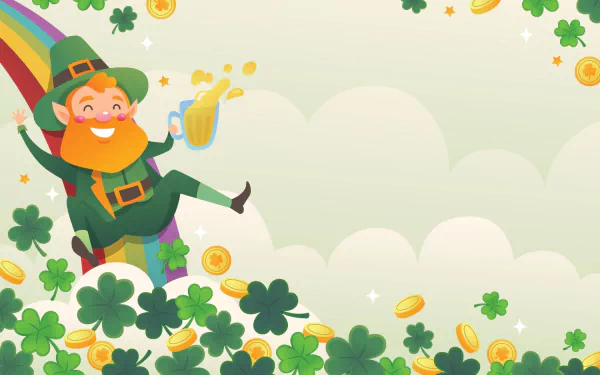 leprechaun coin clover holiday St. Patrick's Day HD Desktop Wallpaper | Background Image