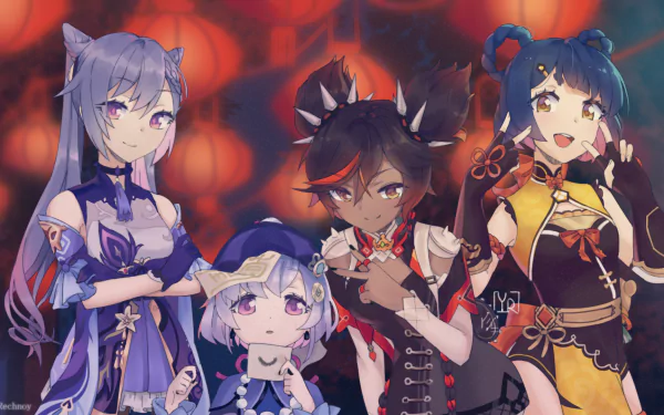 Qiqi (Genshin Impact) Xinyan (Genshin Impact) Keqing (Genshin Impact) Ganyu (Genshin Impact) video game Genshin Impact HD Desktop Wallpaper | Background Image