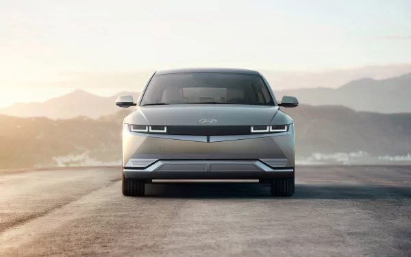 silver car SUV car Hyundai vehicle Hyundai IONIQ 5 HD Desktop Wallpaper | Background Image