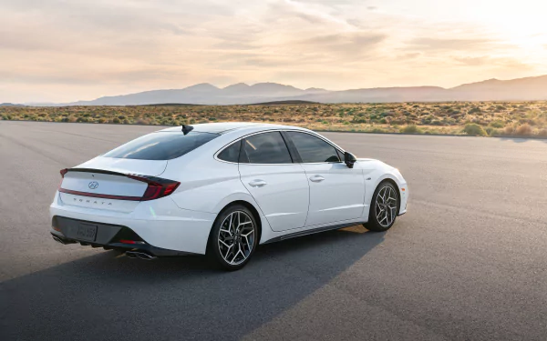 white car car Hyundai Hyundai Sonata vehicle Hyundai Sonata N Line HD Desktop Wallpaper | Background Image